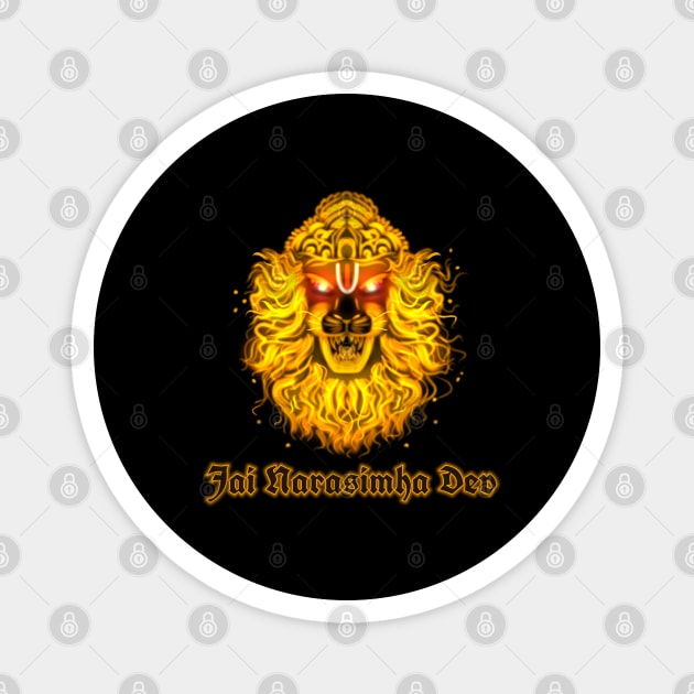 Lord Narasimha - Krishna - hare krishna - Hindu gods - krsna Magnet by Saishaadesigns